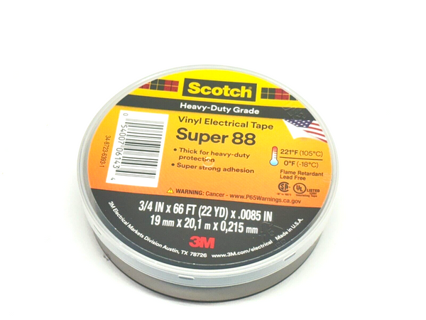 3M Scotch Super 88 Vinyl Electrical Tape 3/4" x 66' - Maverick Industrial Sales