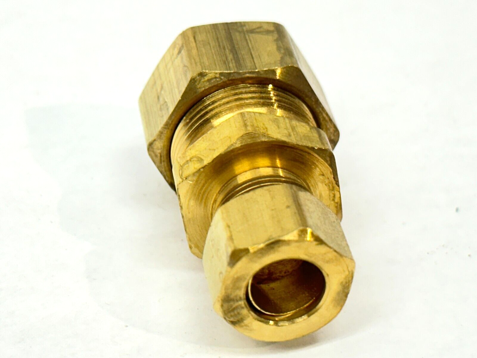 5/8" OD Compression Tube x 3/8" OD Compression Tube Coupling Brass - Maverick Industrial Sales