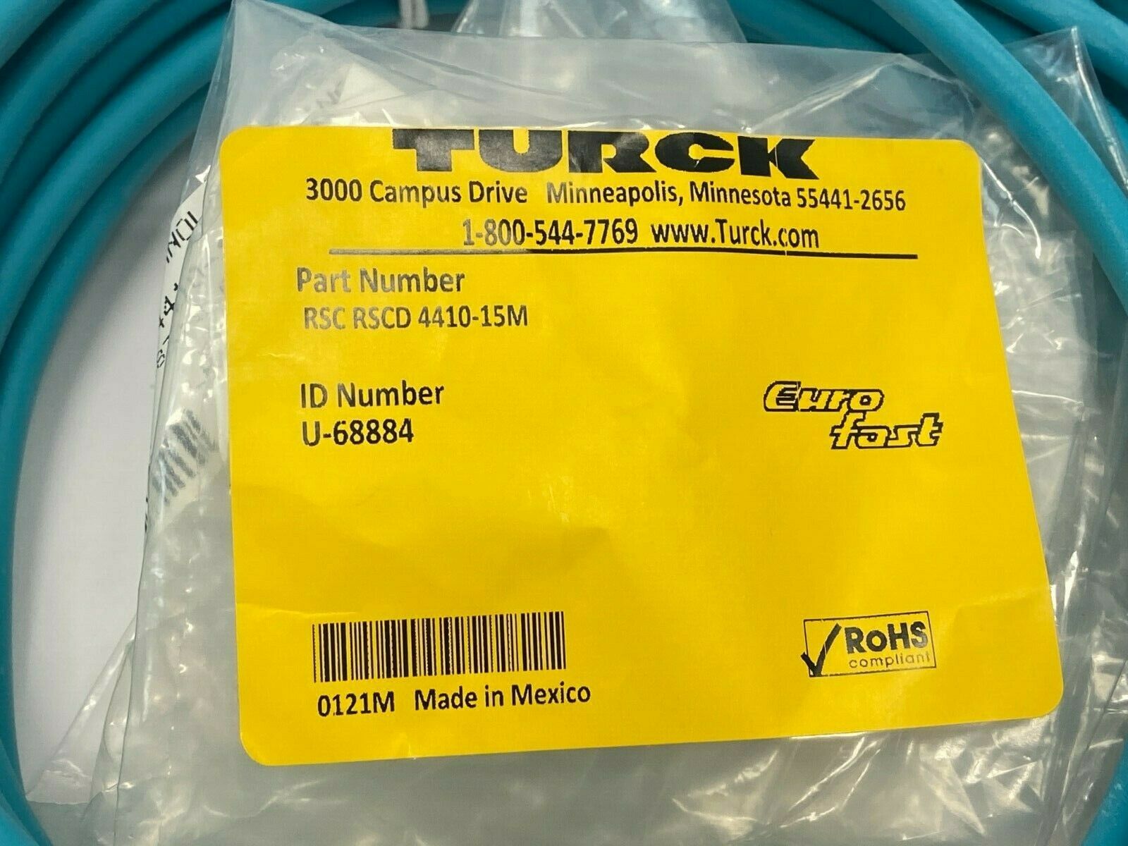 Turck RSC RSCD 4410-15M EuroFast Double-Ended Cordset U-68884 - Maverick Industrial Sales