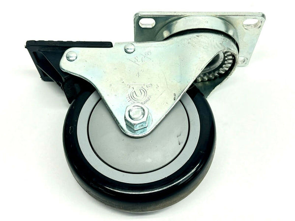 4" Swivel Plate Mount Caster w/ Brake - Maverick Industrial Sales