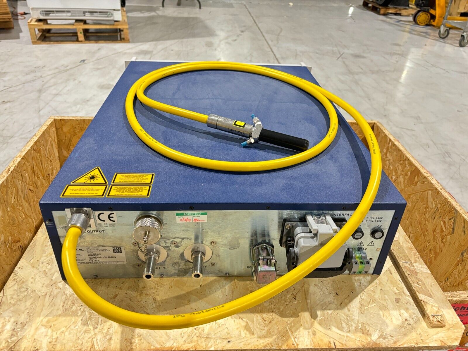IPG Photonics Lasers YLR-400-WC Ytterbium Laser, 400W, 1600VA, (Aug. 2015) - Maverick Industrial Sales