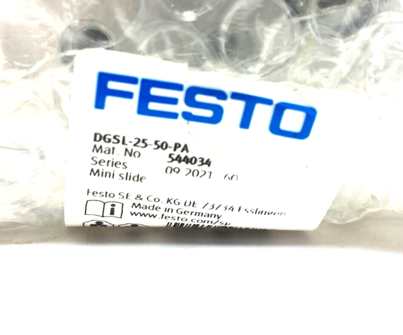 Festo DGSL-25-50-PA Highly Accurate Position Sensing Mini Slide 544034 - Maverick Industrial Sales