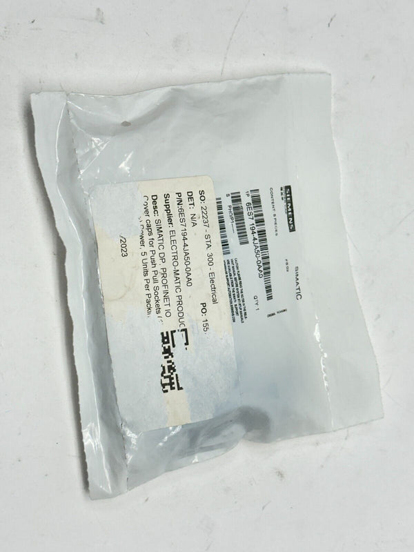 Siemens 6ES7-194-4JA50-0AA0 Profinet IO Cover Caps BAG OF 5 - Maverick Industrial Sales