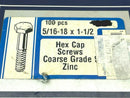Midwest 04483 Hex Head Cap Screws Grade 5 Zinc 5/16"-18 x 1-1/2" BOX OF 83 - Maverick Industrial Sales