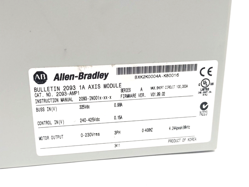 Allen Bradley 2093-AMP1 Ser. A Kinetix 2000 1A Servo Drive/Axis Module - Maverick Industrial Sales