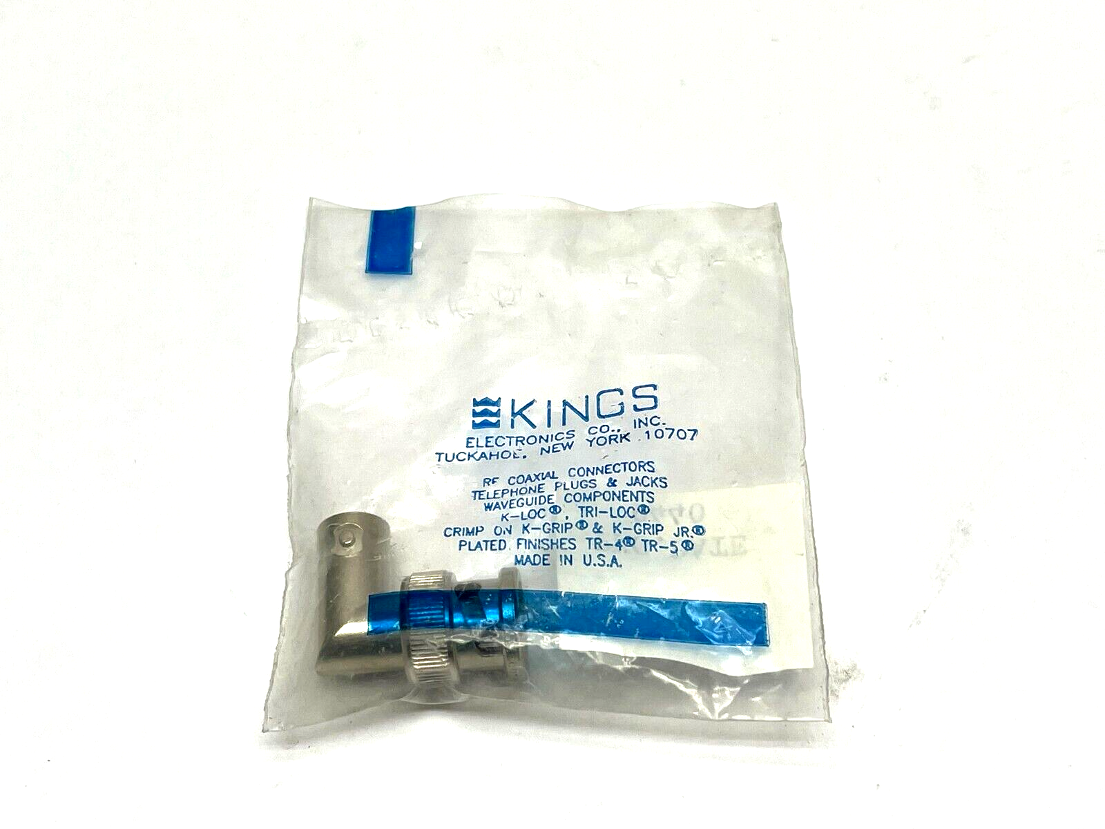 Kings KC-99-35 Adapter Plug BNC Receptacle Right Angle Adapter - Maverick Industrial Sales