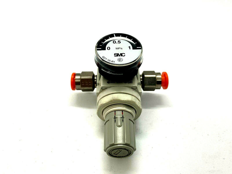 SMC AR10-M5B-A Pneumatic Regulator w/ G27-10-R1 Pressure Gauge - Maverick Industrial Sales