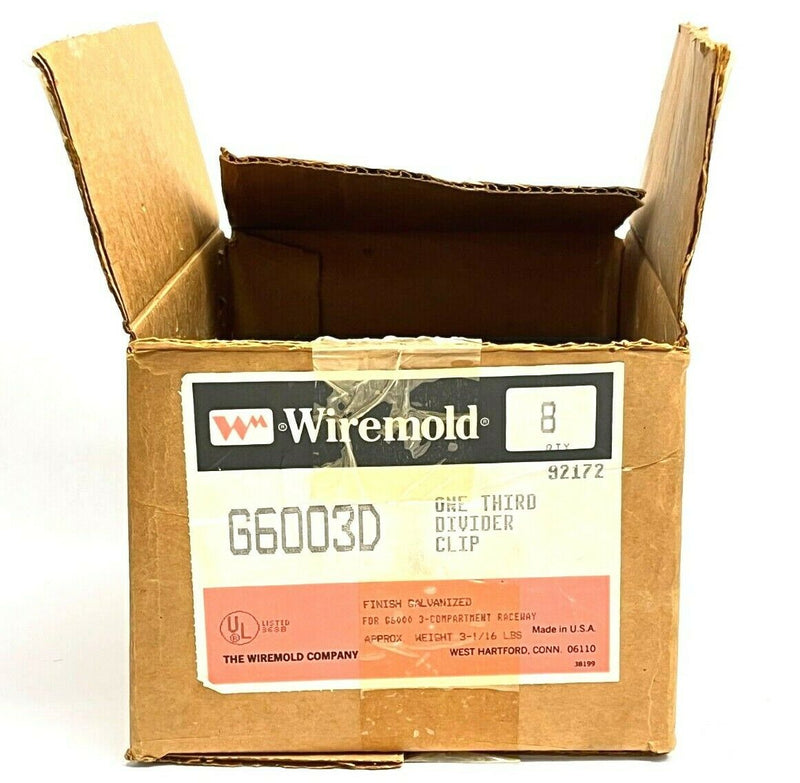 Wiremold G6003D One Third Divider Clip BOX OF 8 - Maverick Industrial Sales