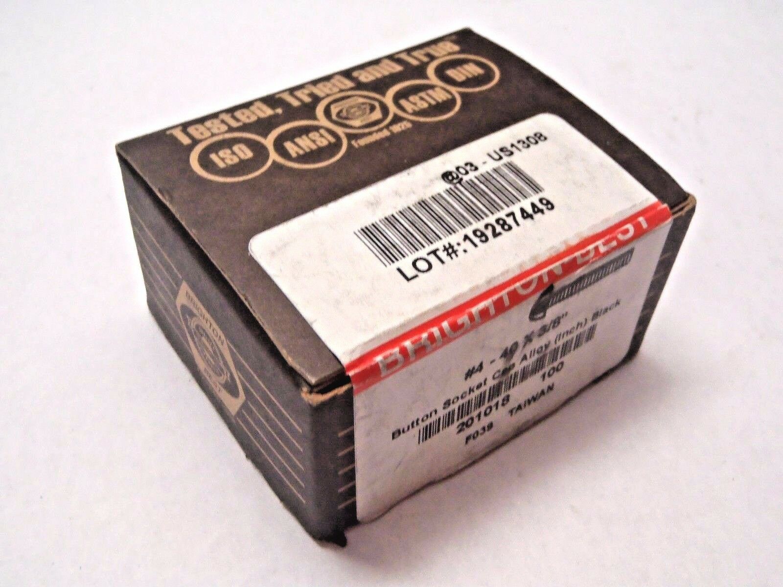 Brighton Best #4 40x3/8" Button Head Socket Cap Screw Black Alloy BOX OF 100 - Maverick Industrial Sales