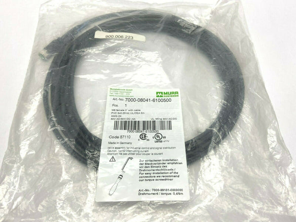 Murr Elektronik 7000-08041-6100500 M8 Singled Ended Cordset - Maverick Industrial Sales