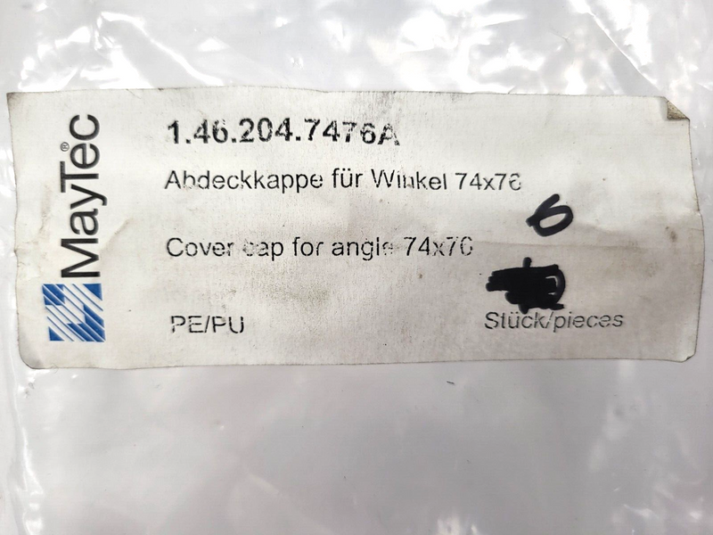 MayTec 1.46.204.7476A Cover Cap for Angle 74x70 LOT OF 6 - Maverick Industrial Sales