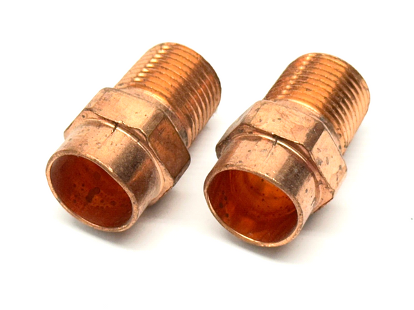1/2" x 3/8" Male Adapter C x NPT Copper LOT OF 2 - Maverick Industrial Sales
