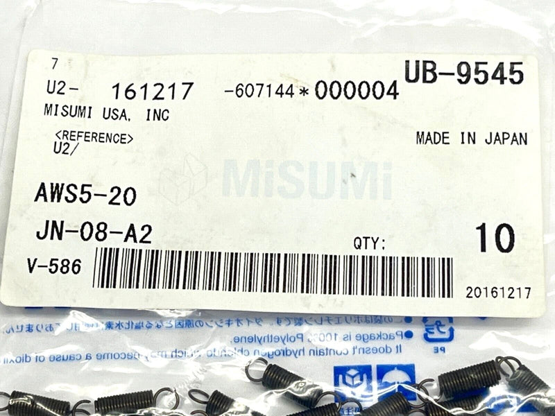 Misumi AWS5-20 Extension Springs LOT OF 10 - Maverick Industrial Sales