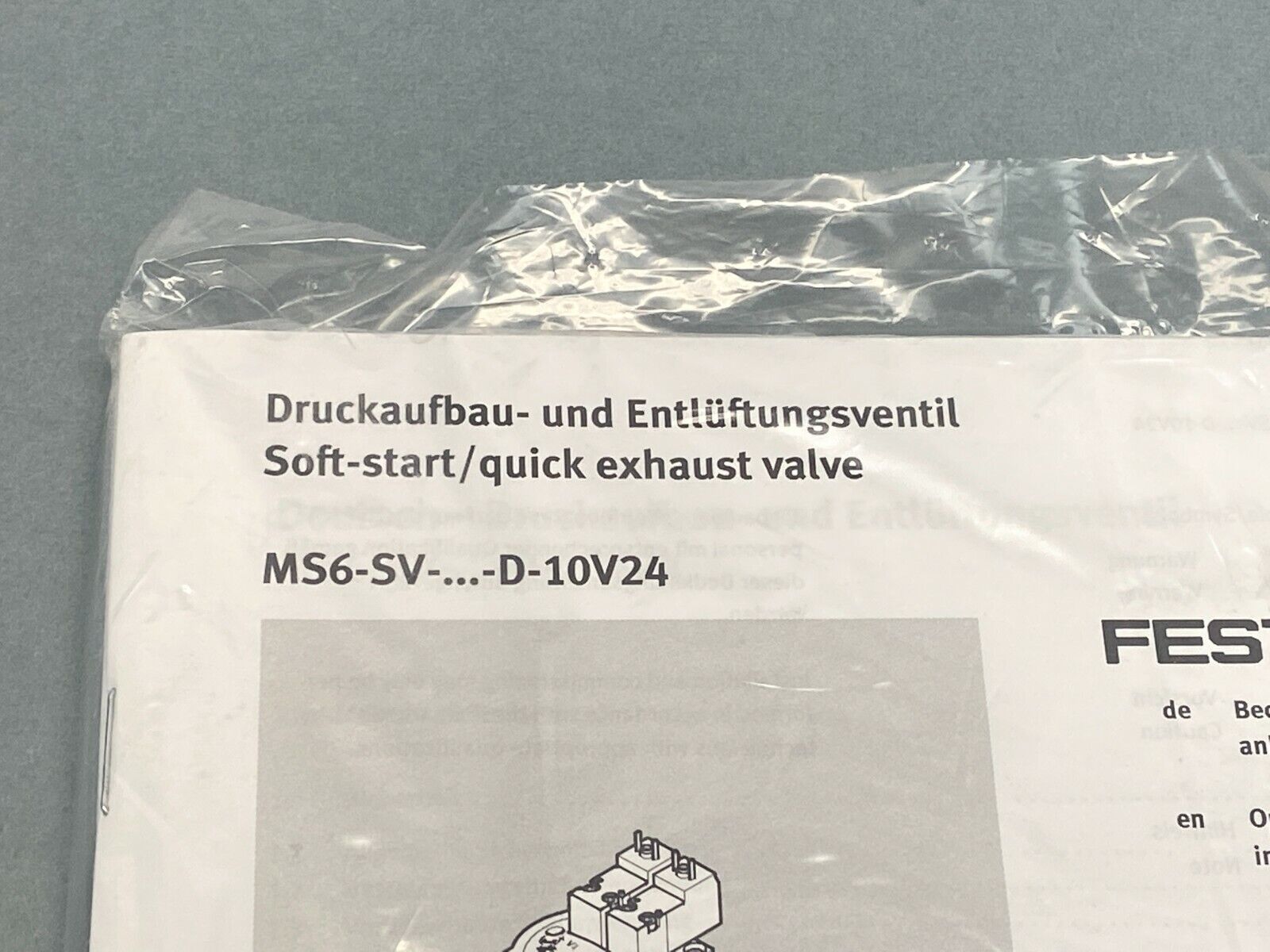 Festo 8036339 Manual for MS6-SV-...-D10V24 Soft-Start / Quick Exhaust Valve - Maverick Industrial Sales