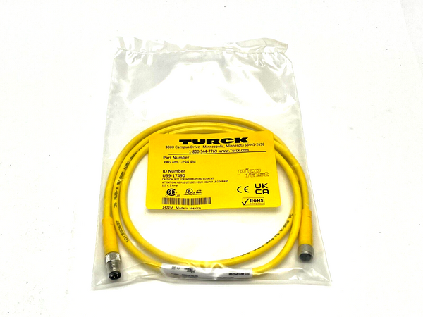 Turck 4M-1-PSG 4M Actuator and Sensor Cordset 1m Length U99-17490 - Maverick Industrial Sales