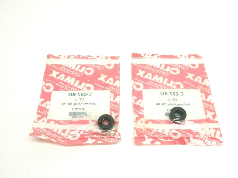 Climax C-037-BO Black Oxide Set Screw Shaft Collar 3/8" ID LOT OF 2 - Maverick Industrial Sales