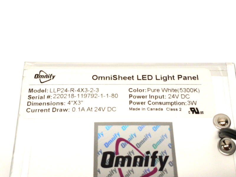 Omnify LLP24-R-4X3-2-3 OmniSheet Embedded LED Light Panel 4" x 3" 24V 5300K - Maverick Industrial Sales