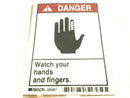 Brady 86887 "DANGER Watch Your Hands And Fingers." Labels 5x3.5in 5 PACK - Maverick Industrial Sales