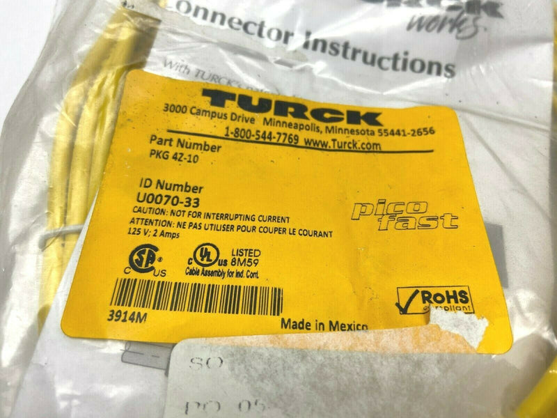 Turck PKG 4Z-10 U0070-33 Cordset - Maverick Industrial Sales
