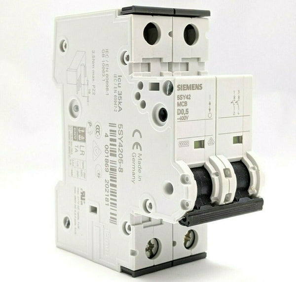 Siemens 5SY42 Miniature Circuit Breaker D0.5 2 Pole - Maverick Industrial Sales