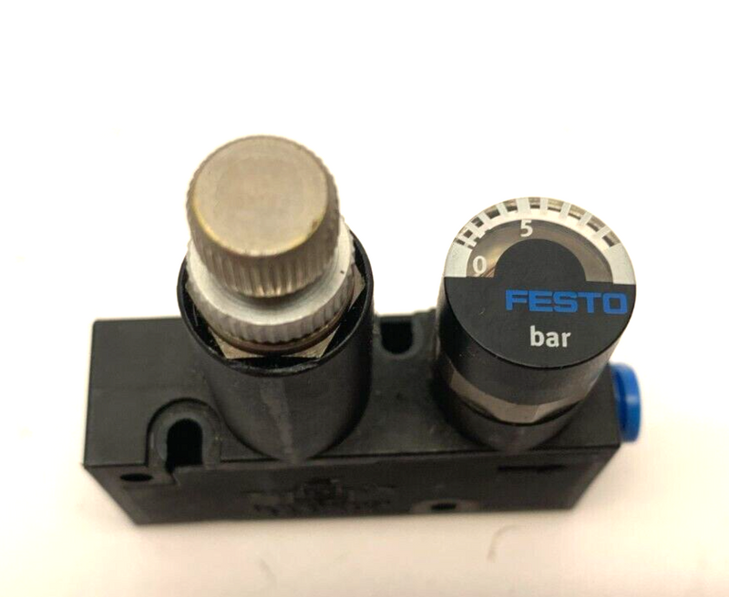 Festo LRMA-QS-4 Pneumatic Pressure Regulator 0-9 Bar Push In Connector 153495 - Maverick Industrial Sales