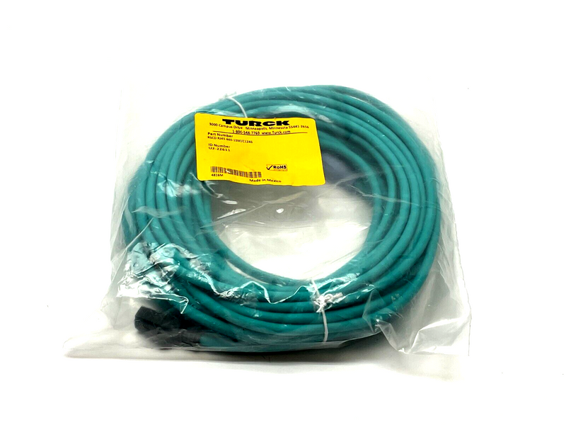 Turck RSCD RJ45 440-15M/C1246 Ethernet Cordset M12 Male to RJ45 15m Le ...