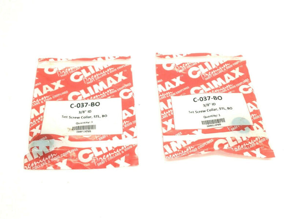 Climax C-037-BO Black Oxide Set Screw Shaft Collar 3/8" ID LOT OF 2 - Maverick Industrial Sales