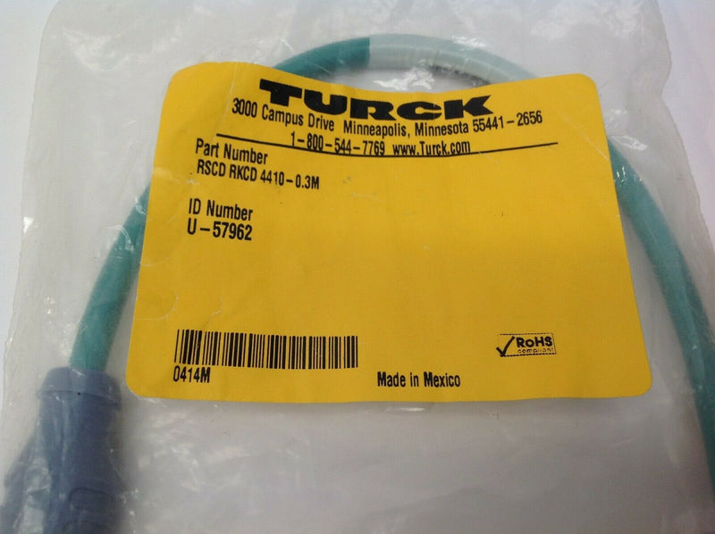 Turck RSCD RKCD 4410-0.3M Network Eurofast Cable U-57962 - Maverick Industrial Sales