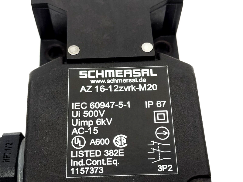 Schmersal AZ16-12ZVRK-M20 Safety Interlock Switch 161157373 NO INTERLOCK - Maverick Industrial Sales