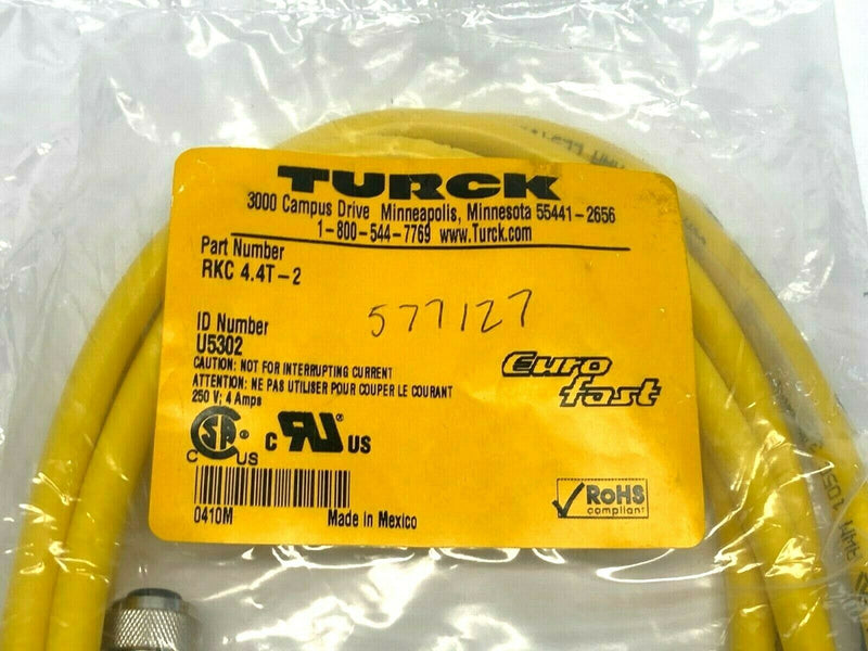 Turck RKC 4.4T-2 Eurofast Single Ended Cordset U5302 - Maverick Industrial Sales