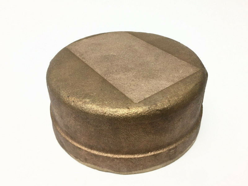 Pipe Cap Cast Bronze 4" FNPT ASTM B61 B62, 5-3/8" OD - Maverick Industrial Sales