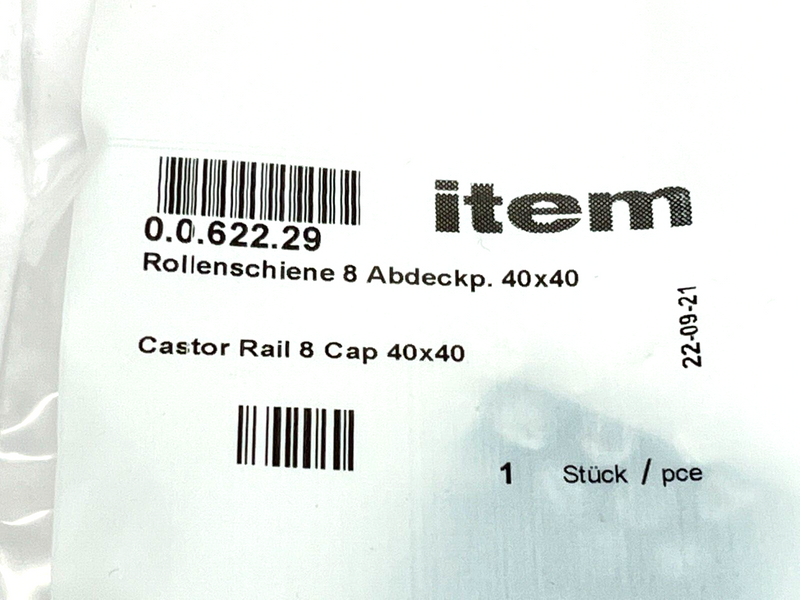 Item 0.0.622.29 Castor Rail 8 Cap 40x40 - Maverick Industrial Sales