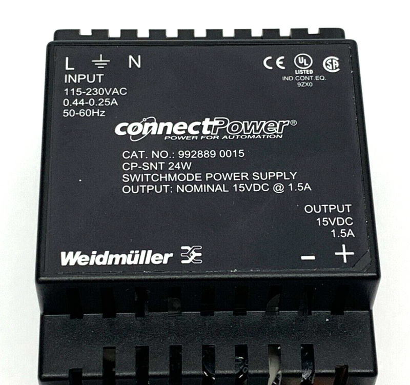 Weidmuller 992889 0015 Connect Power Switchmode Power Supply 24W 15VDC - Maverick Industrial Sales