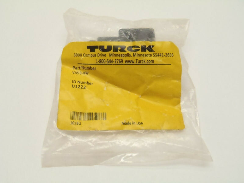 Turck VAS 3-AW Sensor Connector Male 3 Positions Straight Cable Mount - Maverick Industrial Sales