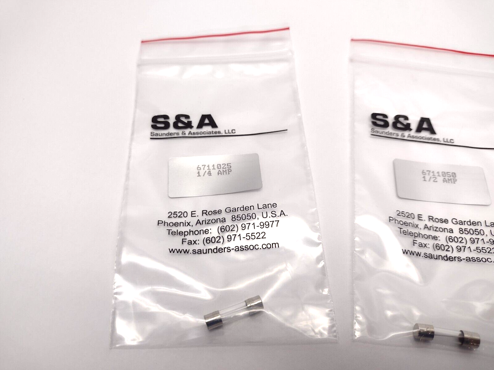 Saunders and Associates  4220 Chamber Fuse Set 0.25A, 0.5A, 1.6A, 2A, 3.15A - Maverick Industrial Sales