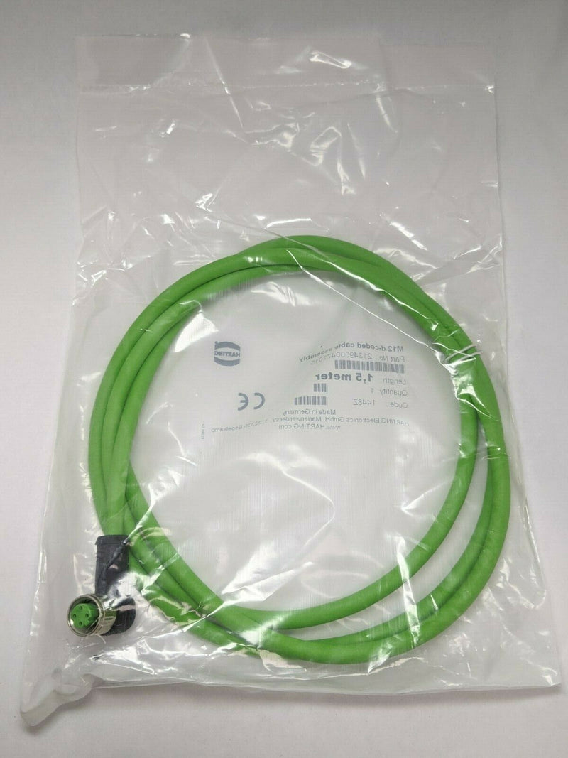 Harting 21349500477015 M12 D-Coded Cable Assembly - Maverick Industrial Sales