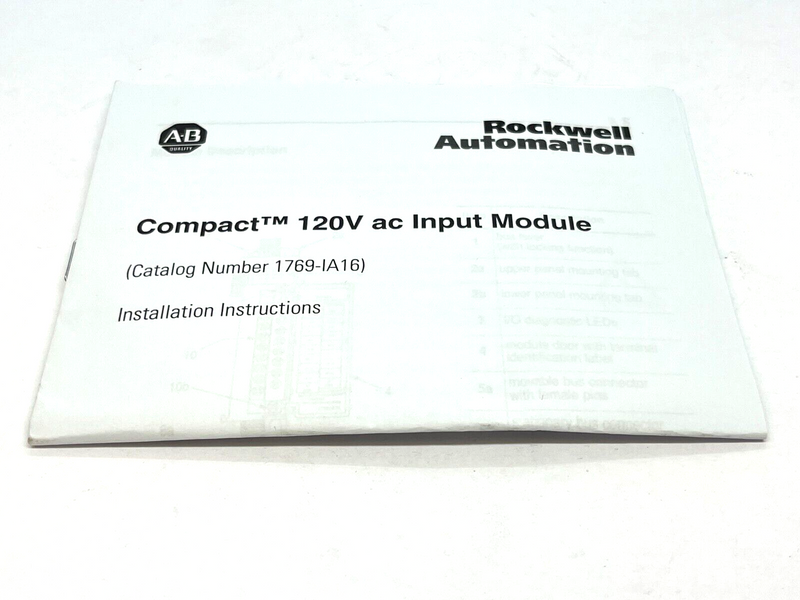 Allen Bradley 1769-IA16 Compact 120VAC Input Module Installation Instructions - Maverick Industrial Sales