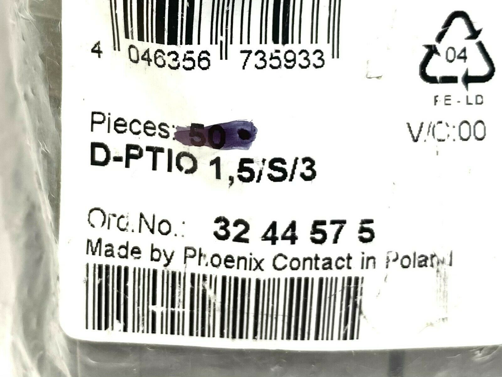 Phoenix Contact D-PTIO 1,5/S/3 Gray End Cover 3244575 LOT OF 10 - Maverick Industrial Sales
