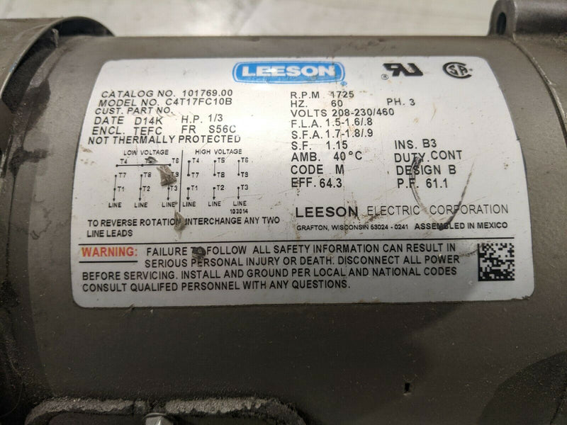 Leeson 101769.00 Electric Motor w/ Boston Gear F718B-40KB5-J Speed Reducer - Maverick Industrial Sales