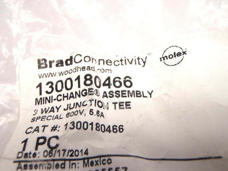 Woodhead Brad Connectivity Molex 1300180466 Mini-Change 3 Way Junction TEE - Maverick Industrial Sales