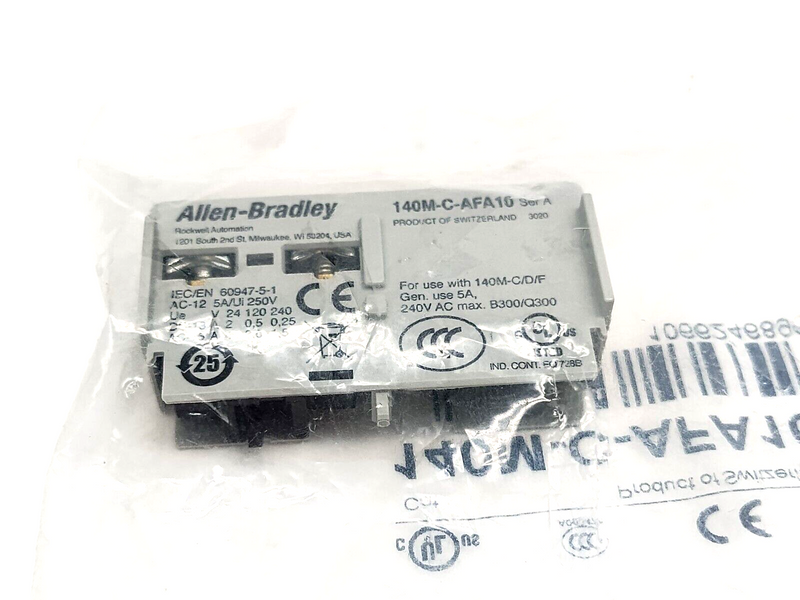 Allen Bradley 140M-C-AFA10 Ser. A Internal Auxiliary Contact 1 N.O. - Maverick Industrial Sales