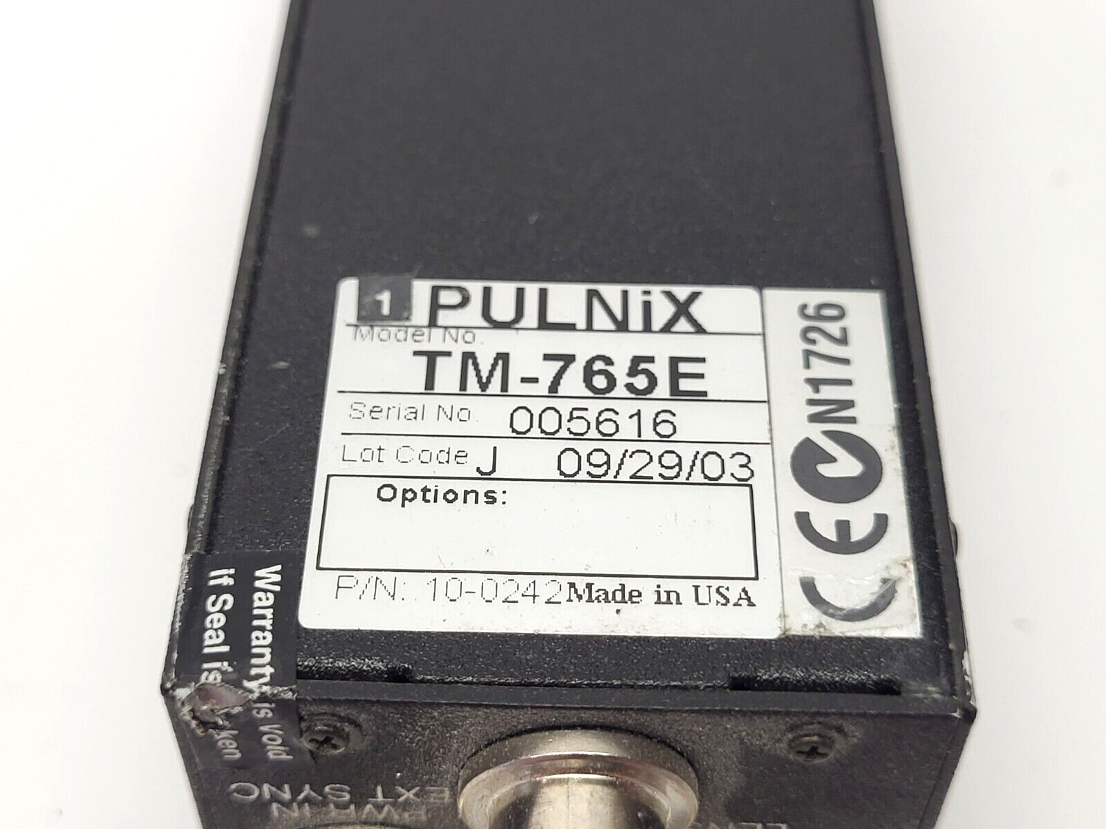 Pulnix TM-765E CCD Camera Monochrome 10-0242 - Maverick Industrial Sales