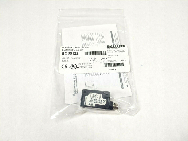 Balluff BOS0122 Retroreflective Sensor BOS 5K-PO-RR10-S75-S - Maverick Industrial Sales