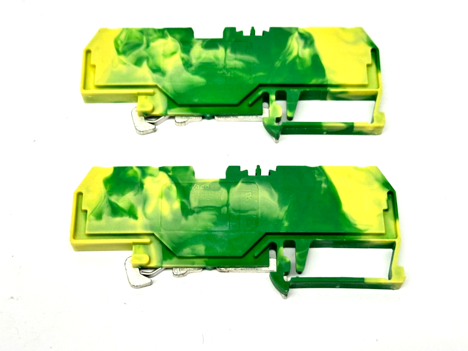 WAGO 281-657 Ground Terminal Block 4-Conductor Yellow/Green 4mm2 LOT OF 2 - Maverick Industrial Sales