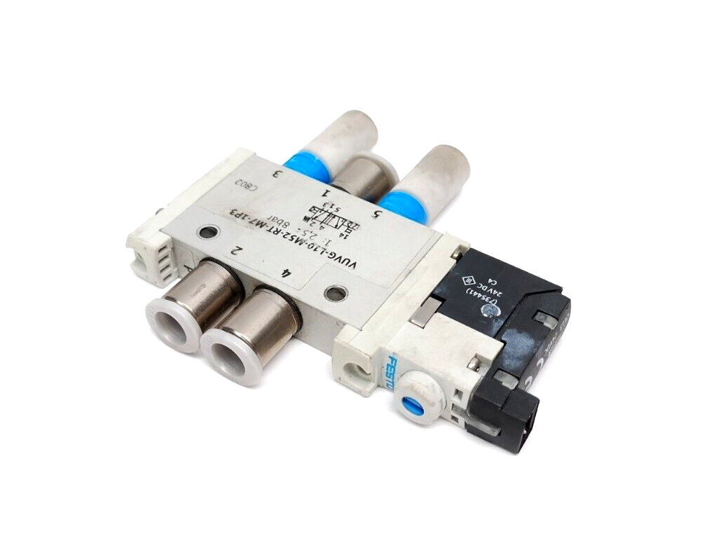 Festo VUVG-L10-M52-RT-M7-1P3 5/2-Way Solenoid Valve M7 Port 24VDC - Maverick Industrial Sales