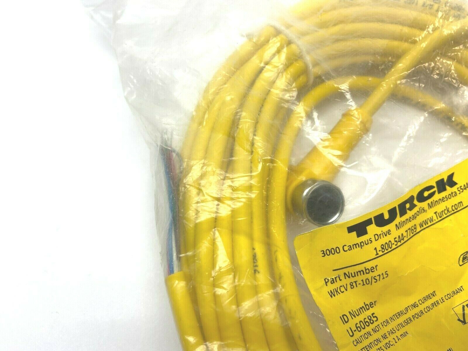 Turck WKCV 8T-10/S715 U-60685 Eurofast Right Angle Cordset - Maverick Industrial Sales