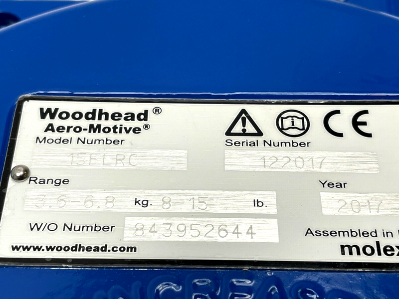 Molex Woodhead Aero-Motive 15FLRC Tool Balancer 8-15 lb Range - Maverick Industrial Sales