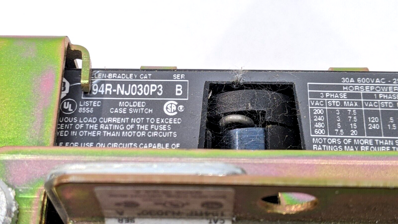Allen Bradley 194R-NJ030P3 Ser B Fused Rotary Disconnect Switch MISSING COVER - Maverick Industrial Sales