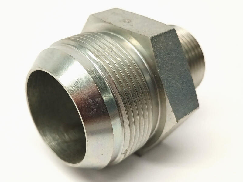 Stainless Steel Male Pipe Connector JIC 1-7/8" Thread x 1" NPT - Maverick Industrial Sales