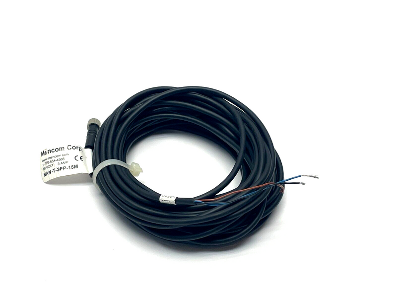 Mencom Corp. NAN-T-3FP-15M Cordset 3 Pole 15 Meters 3A - Maverick Industrial Sales